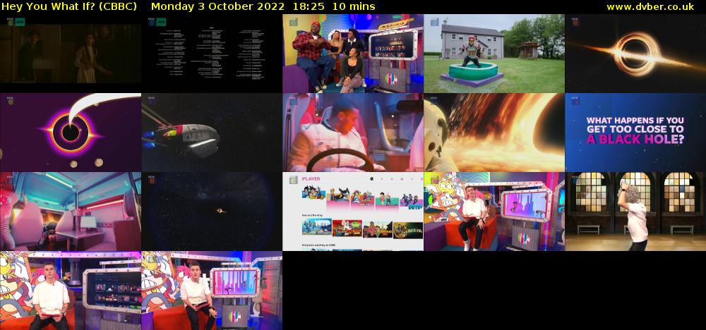 Hey You What If? (CBBC) Monday 3 October 2022 18:25 - 18:35