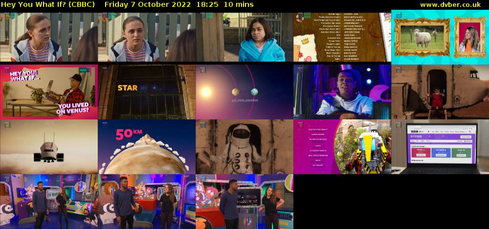 Hey You What If? (CBBC) Friday 7 October 2022 18:25 - 18:35