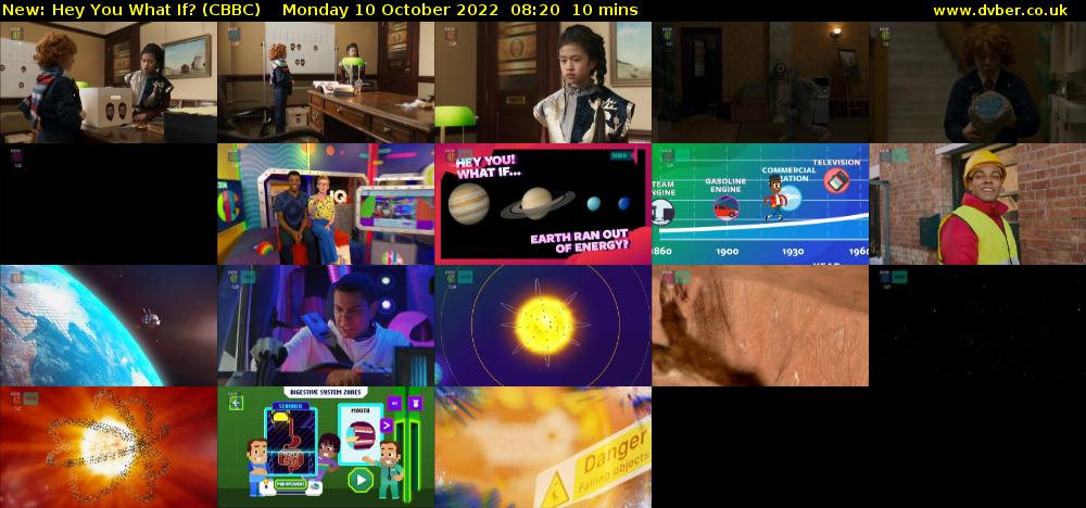 Hey You What If? (CBBC) Monday 10 October 2022 08:20 - 08:30