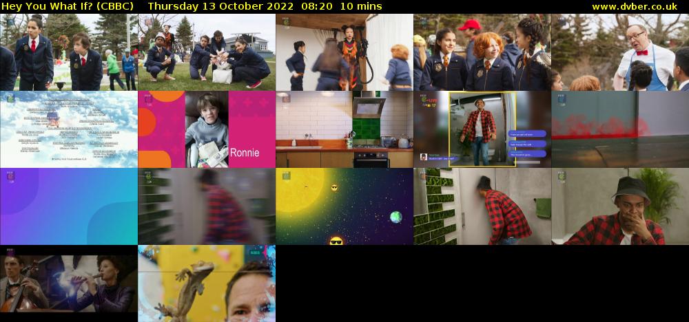 Hey You What If? (CBBC) Thursday 13 October 2022 08:20 - 08:30