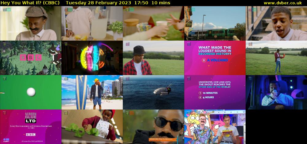 Hey You What If? (CBBC) Tuesday 28 February 2023 17:50 - 18:00