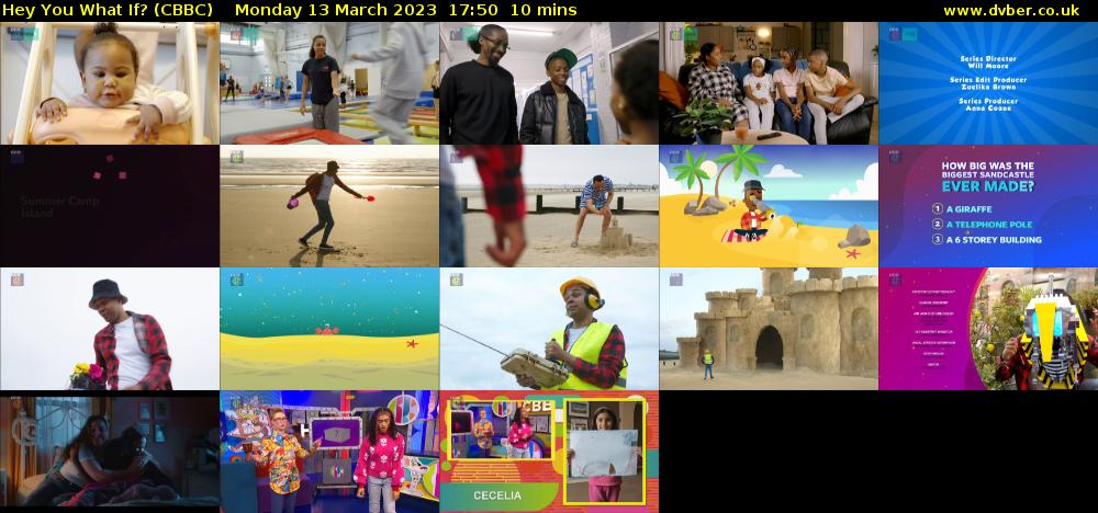 Hey You What If? (CBBC) Monday 13 March 2023 17:50 - 18:00