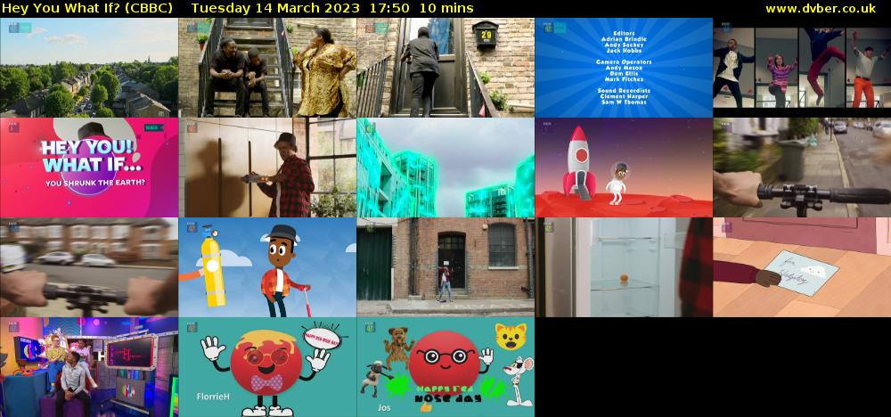 Hey You What If? (CBBC) Tuesday 14 March 2023 17:50 - 18:00