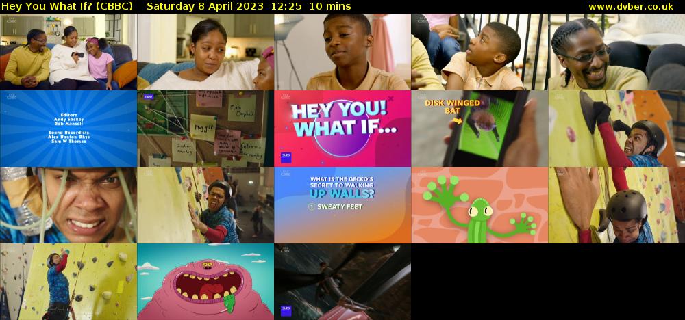 Hey You What If? (CBBC) Saturday 8 April 2023 12:25 - 12:35