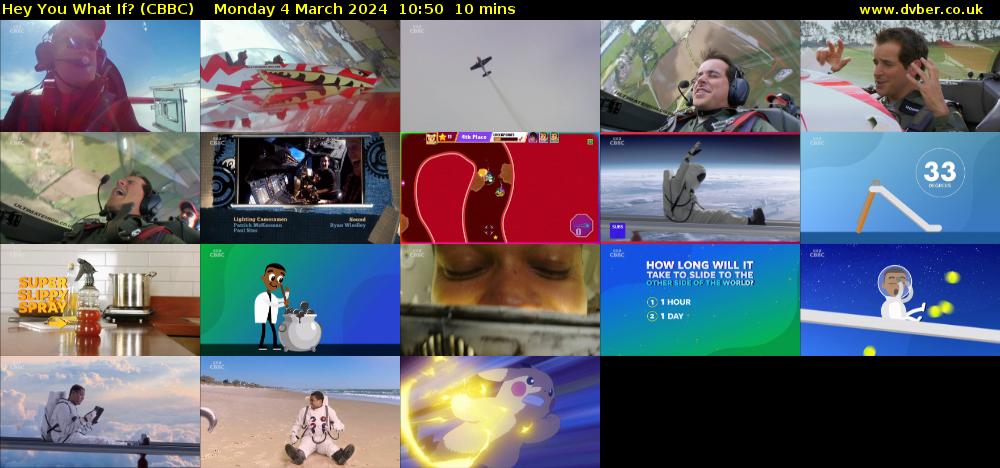 Hey You What If? (CBBC) Monday 4 March 2024 10:50 - 11:00