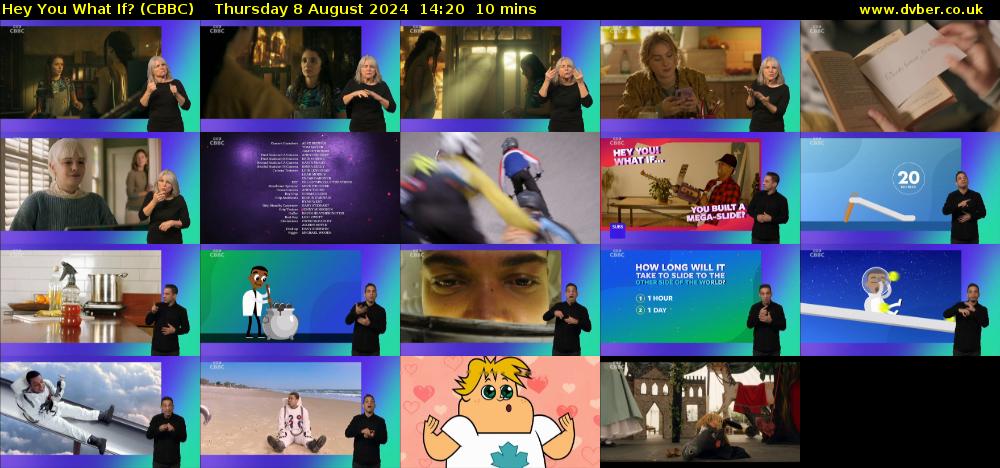 Hey You What If? (CBBC) Thursday 8 August 2024 14:20 - 14:30