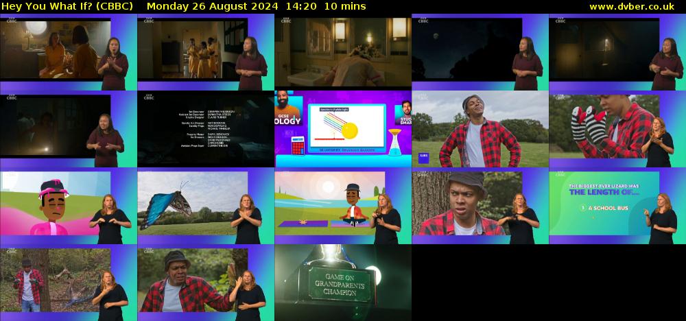 Hey You What If? (CBBC) Monday 26 August 2024 14:20 - 14:30