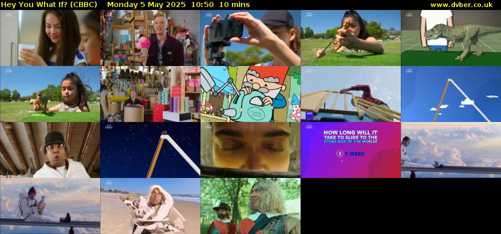 Hey You What If? (CBBC) Monday 5 May 2025 10:50 - 11:00