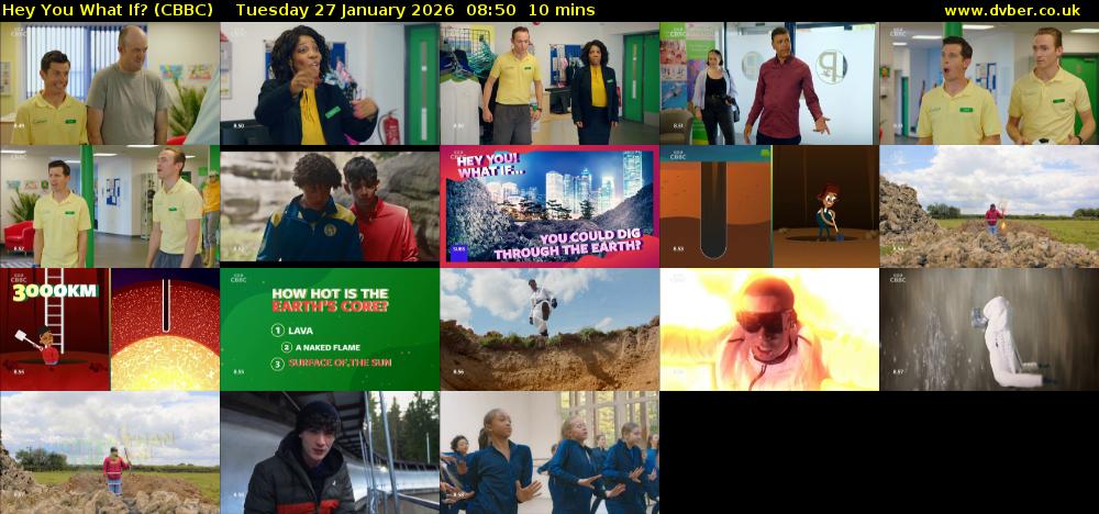 Hey You What If? (CBBC) Tuesday 27 January 2026 08:50 - 09:00