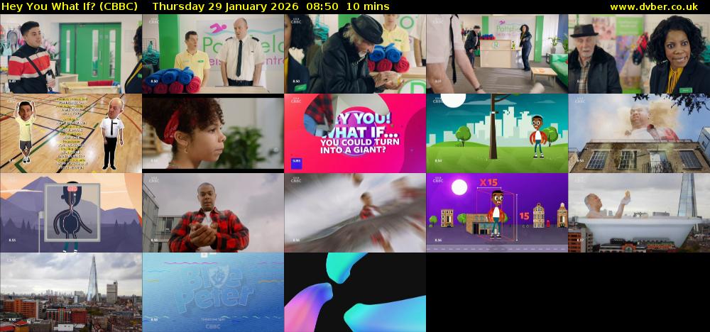 Hey You What If? (CBBC) Thursday 29 January 2026 08:50 - 09:00
