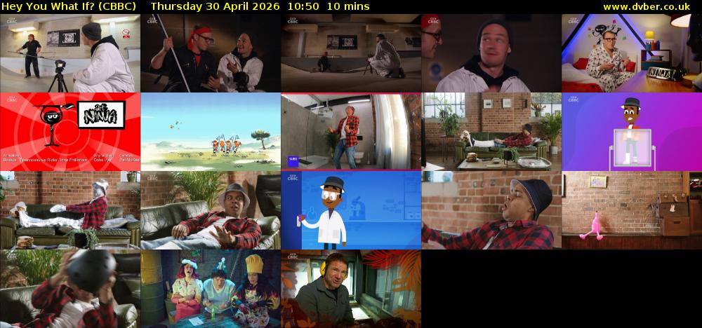 Hey You What If? (CBBC) Thursday 30 April 2026 10:50 - 11:00