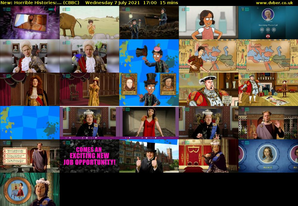 Horrible Histories:... (CBBC) Wednesday 7 July 2021 17:00 - 17:15