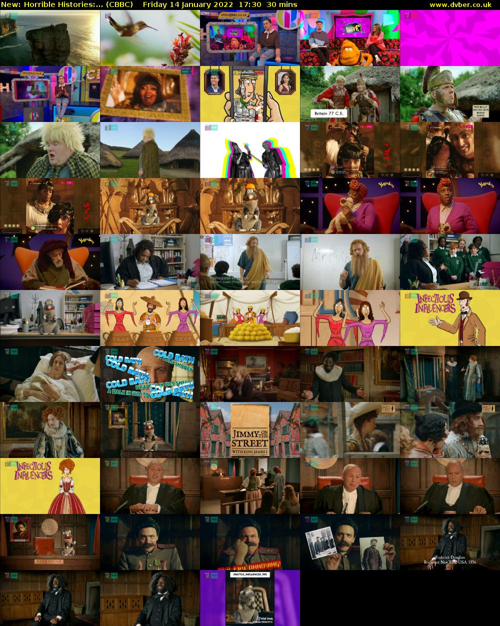 Horrible Histories:... (CBBC) Friday 14 January 2022 17:30 - 18:00