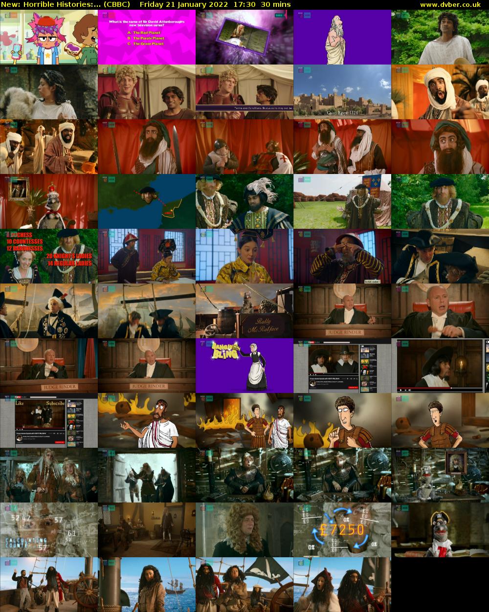 Horrible Histories:... (CBBC) Friday 21 January 2022 17:30 - 18:00