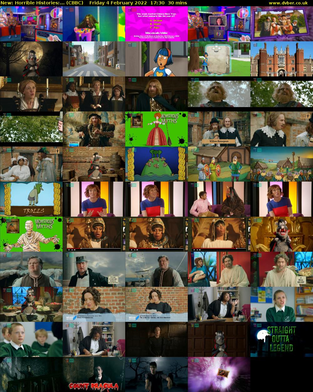 Horrible Histories:... (CBBC) Friday 4 February 2022 17:30 - 18:00