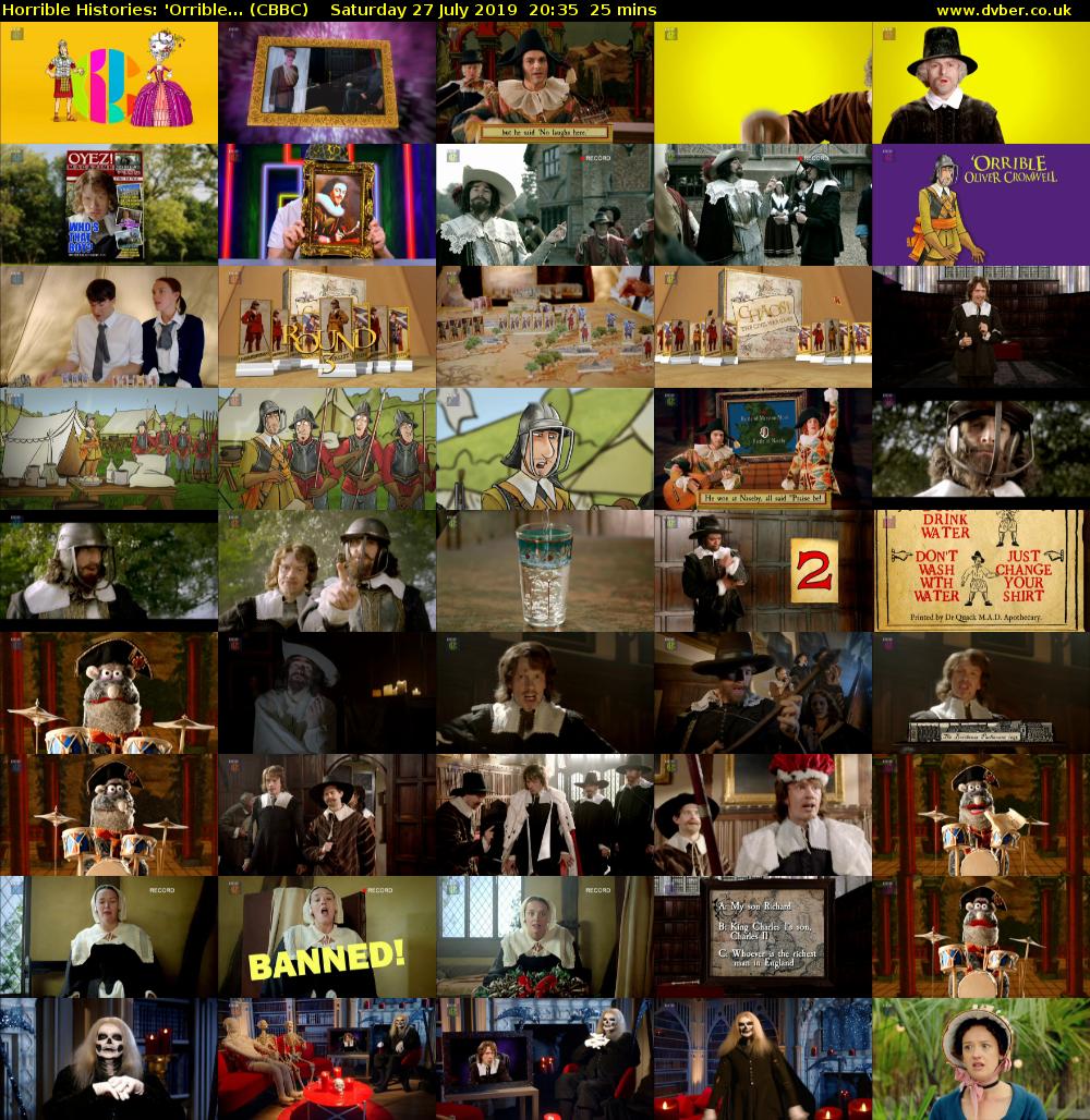 Horrible Histories: 'Orrible... (CBBC) Saturday 27 July 2019 20:35 - 21:00