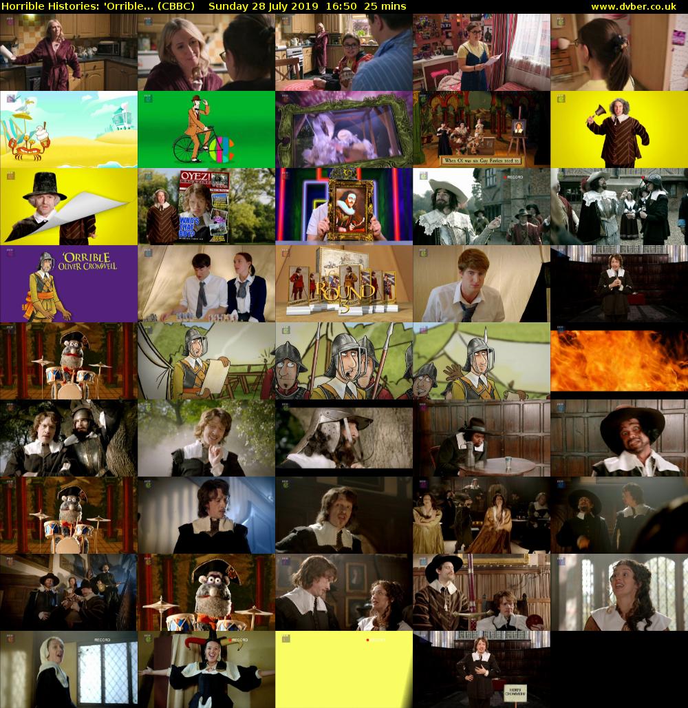 Horrible Histories: 'Orrible... (CBBC) Sunday 28 July 2019 16:50 - 17:15