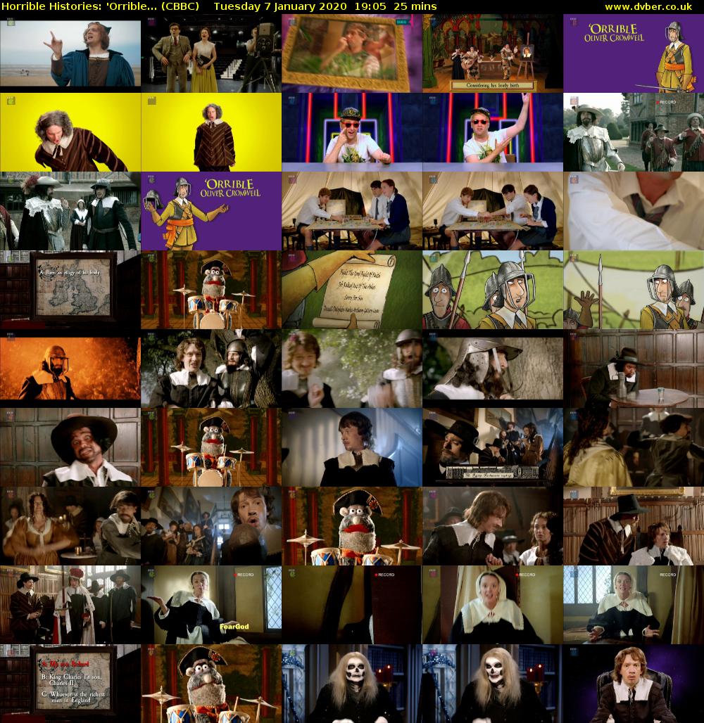 Horrible Histories: 'Orrible... (CBBC) Tuesday 7 January 2020 19:05 - 19:30