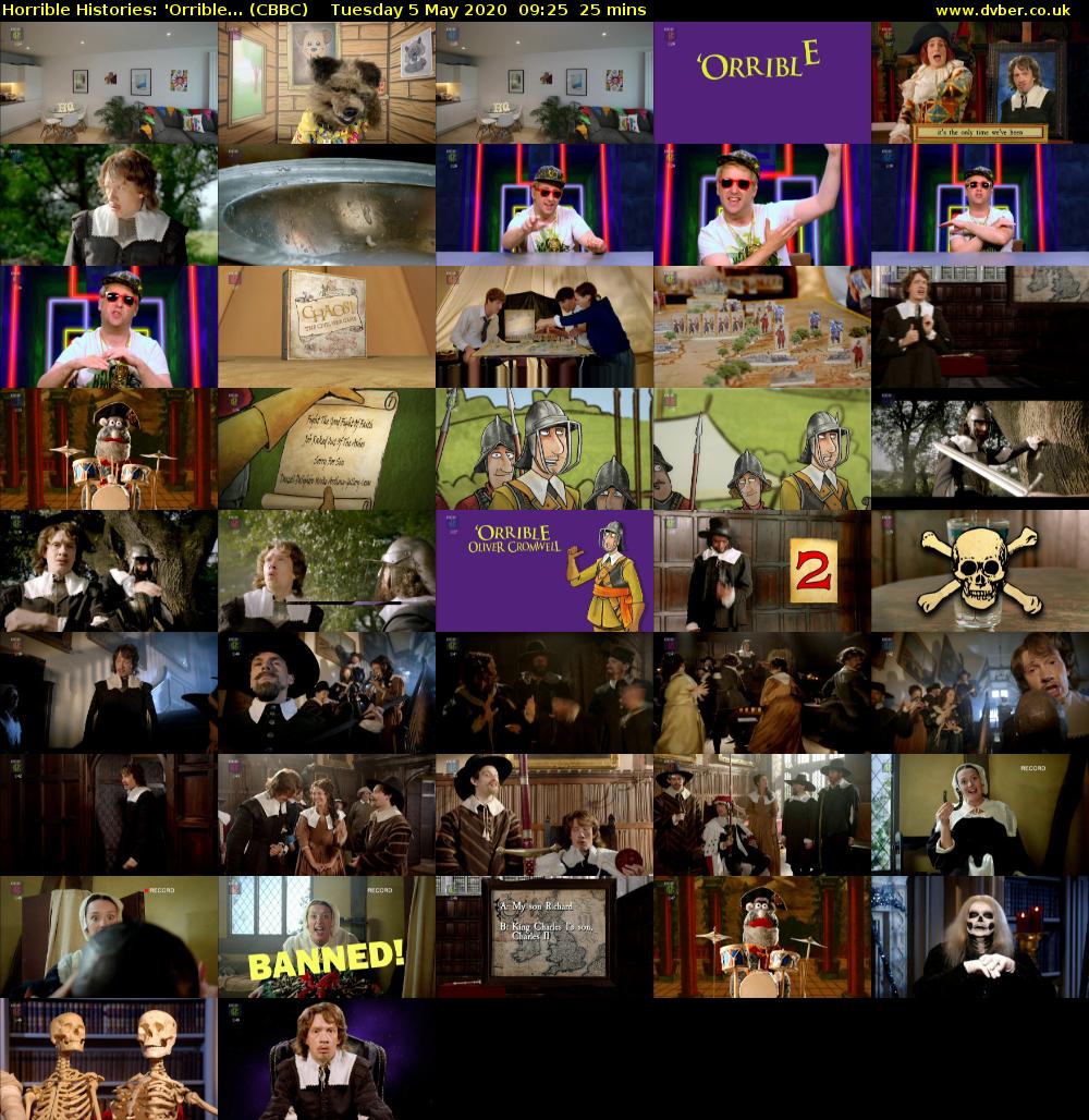 Horrible Histories: 'Orrible... (CBBC) Tuesday 5 May 2020 09:25 - 09:50