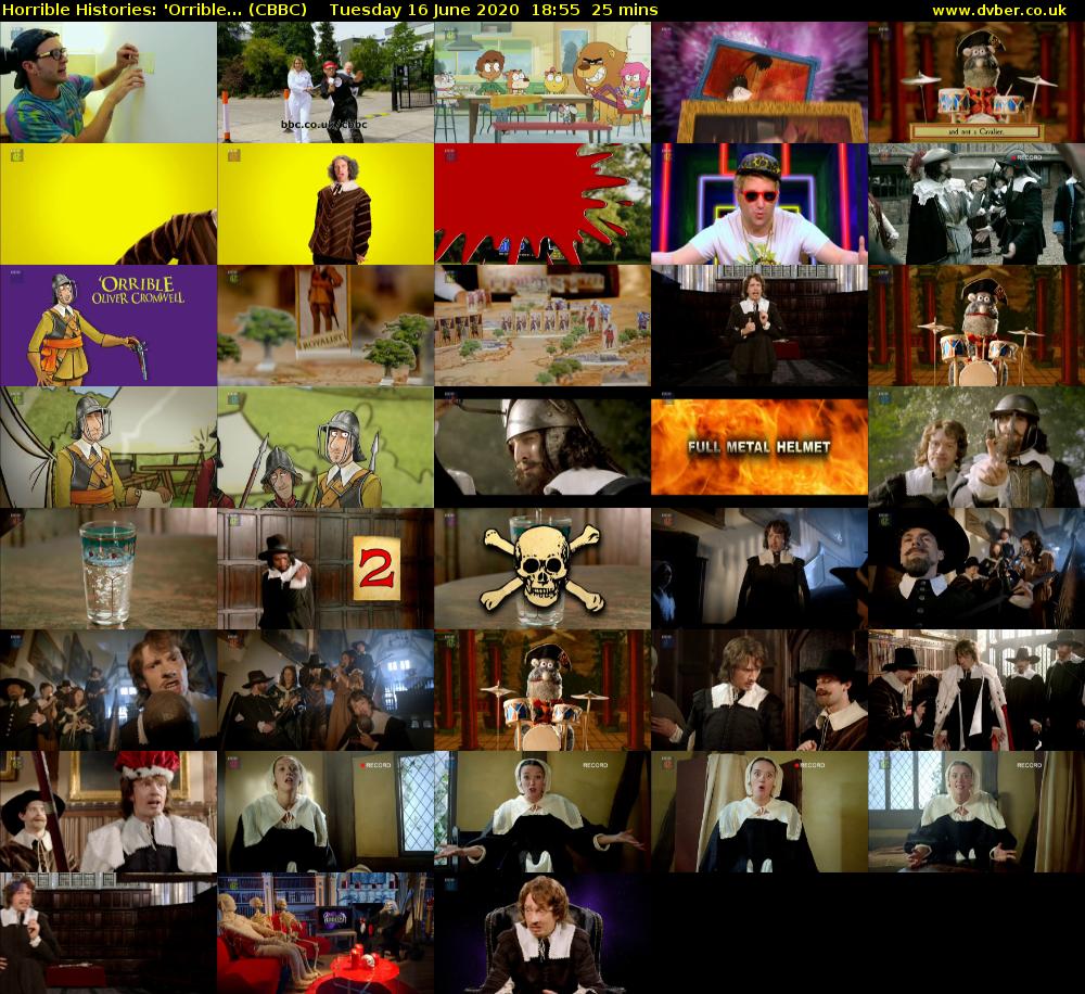 Horrible Histories: 'Orrible... (CBBC) Tuesday 16 June 2020 18:55 - 19:20