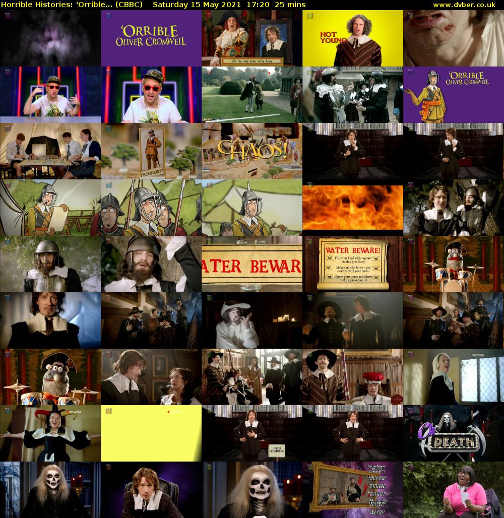 Horrible Histories: 'Orrible... (CBBC) Saturday 15 May 2021 17:20 - 17:45