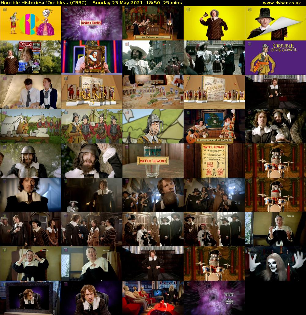 Horrible Histories: 'Orrible... (CBBC) Sunday 23 May 2021 18:50 - 19:15