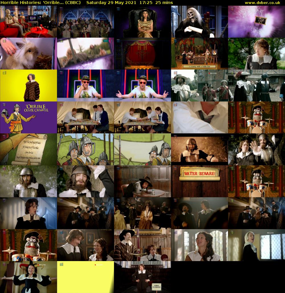 Horrible Histories: 'Orrible... (CBBC) Saturday 29 May 2021 17:25 - 17:50