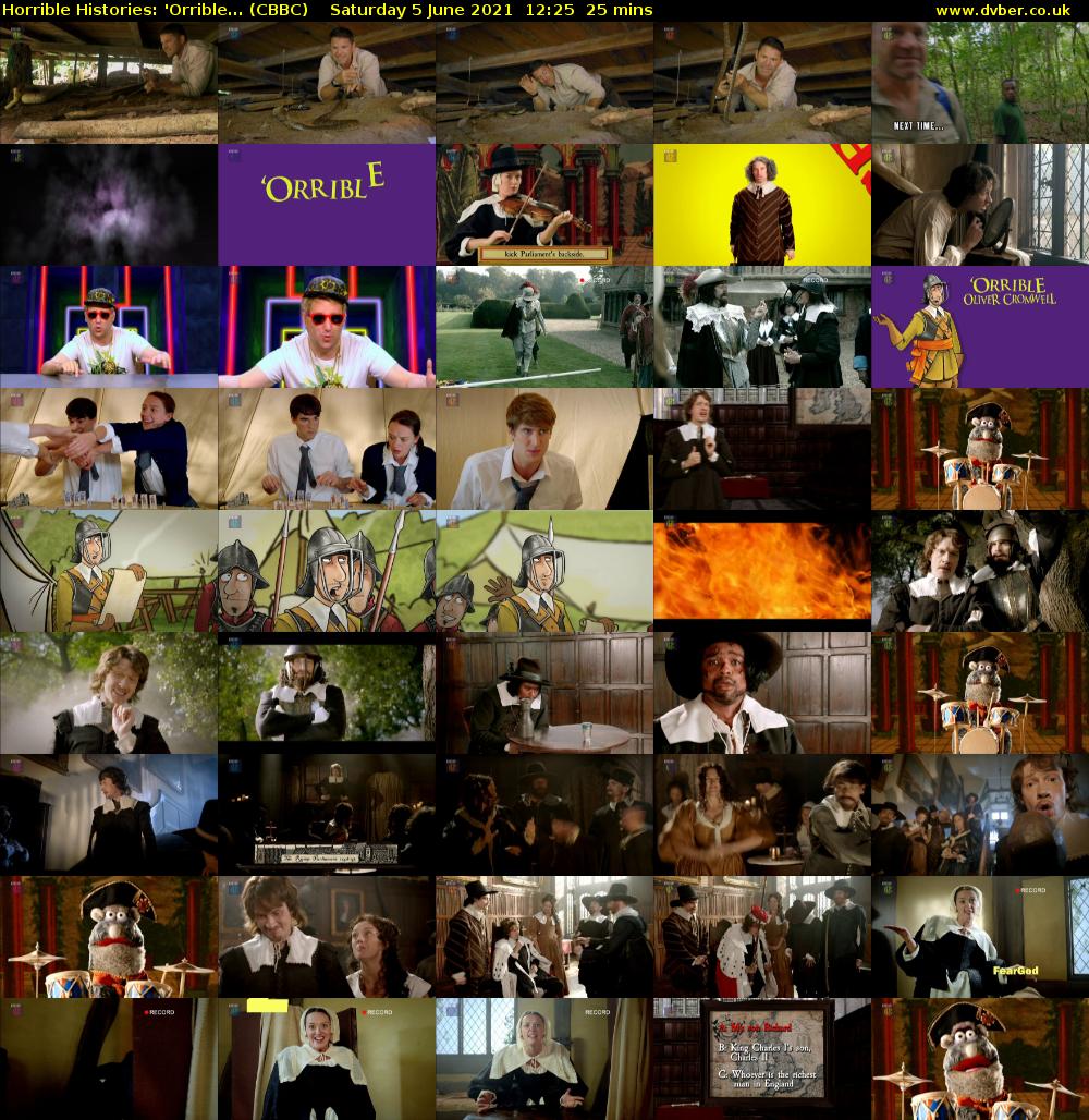 Horrible Histories: 'Orrible... (CBBC) Saturday 5 June 2021 12:25 - 12:50