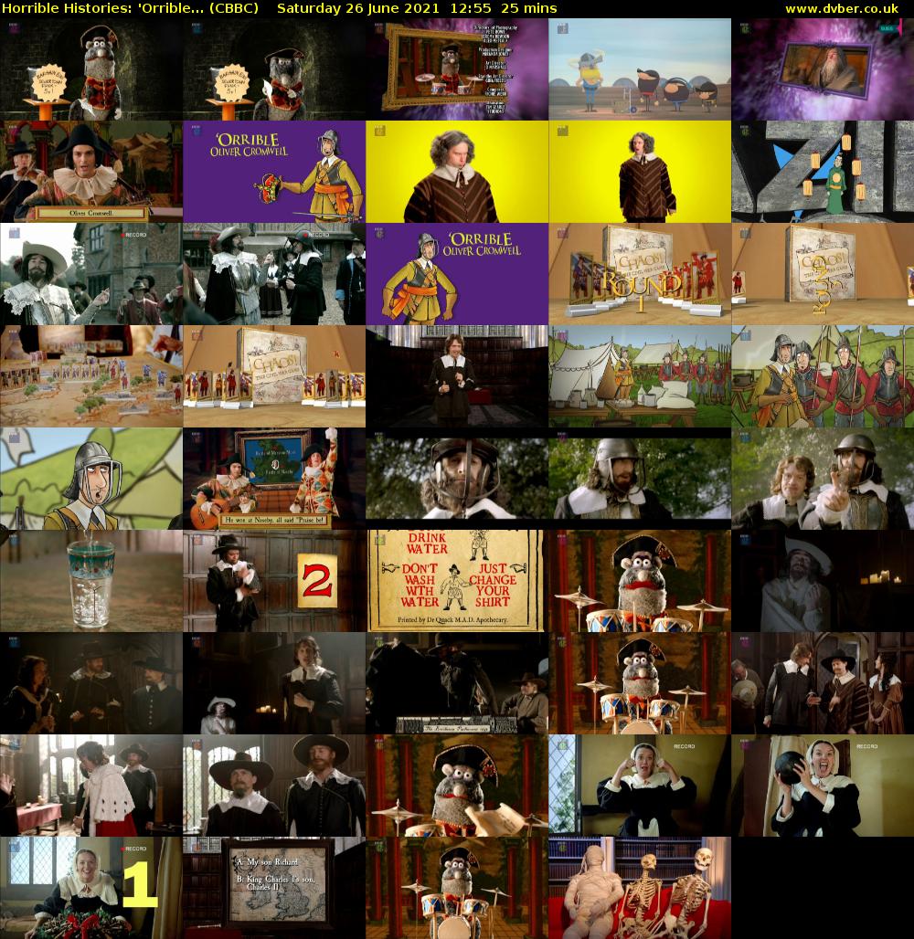 Horrible Histories: 'Orrible... (CBBC) Saturday 26 June 2021 12:55 - 13:20
