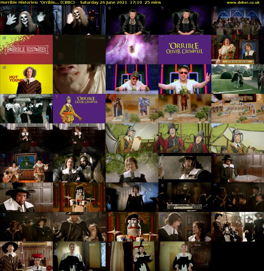 Horrible Histories: 'Orrible... (CBBC) Saturday 26 June 2021 17:10 - 17:35