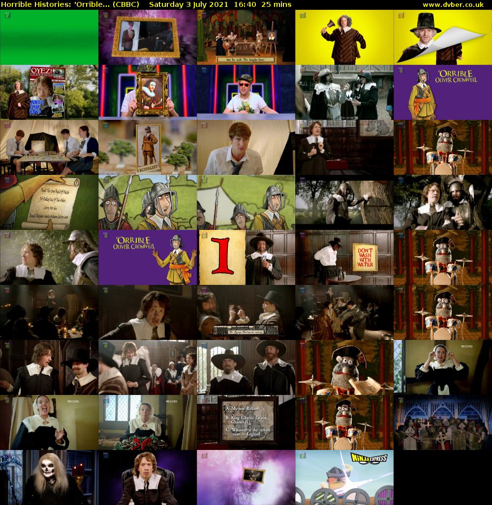 Horrible Histories: 'Orrible... (CBBC) Saturday 3 July 2021 16:40 - 17:05