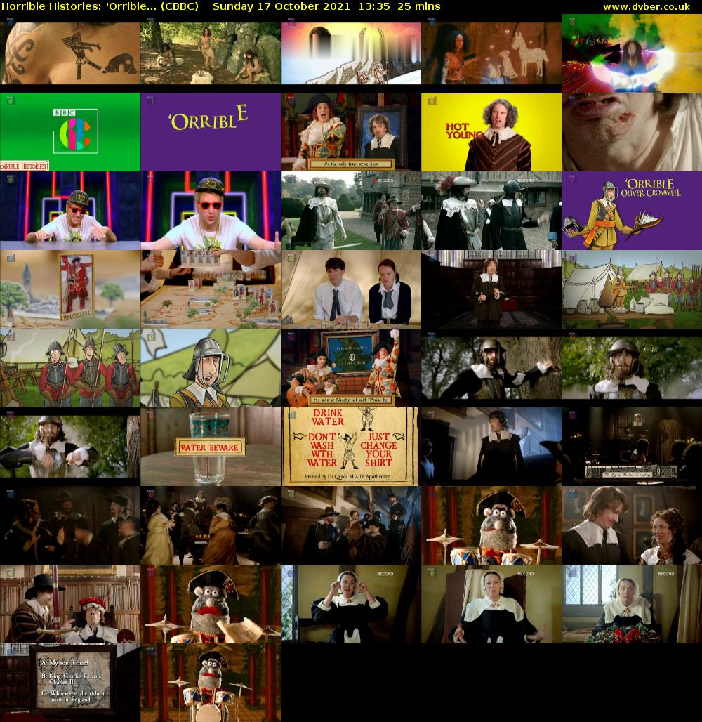 Horrible Histories: 'Orrible... (CBBC) Sunday 17 October 2021 13:35 - 14:00