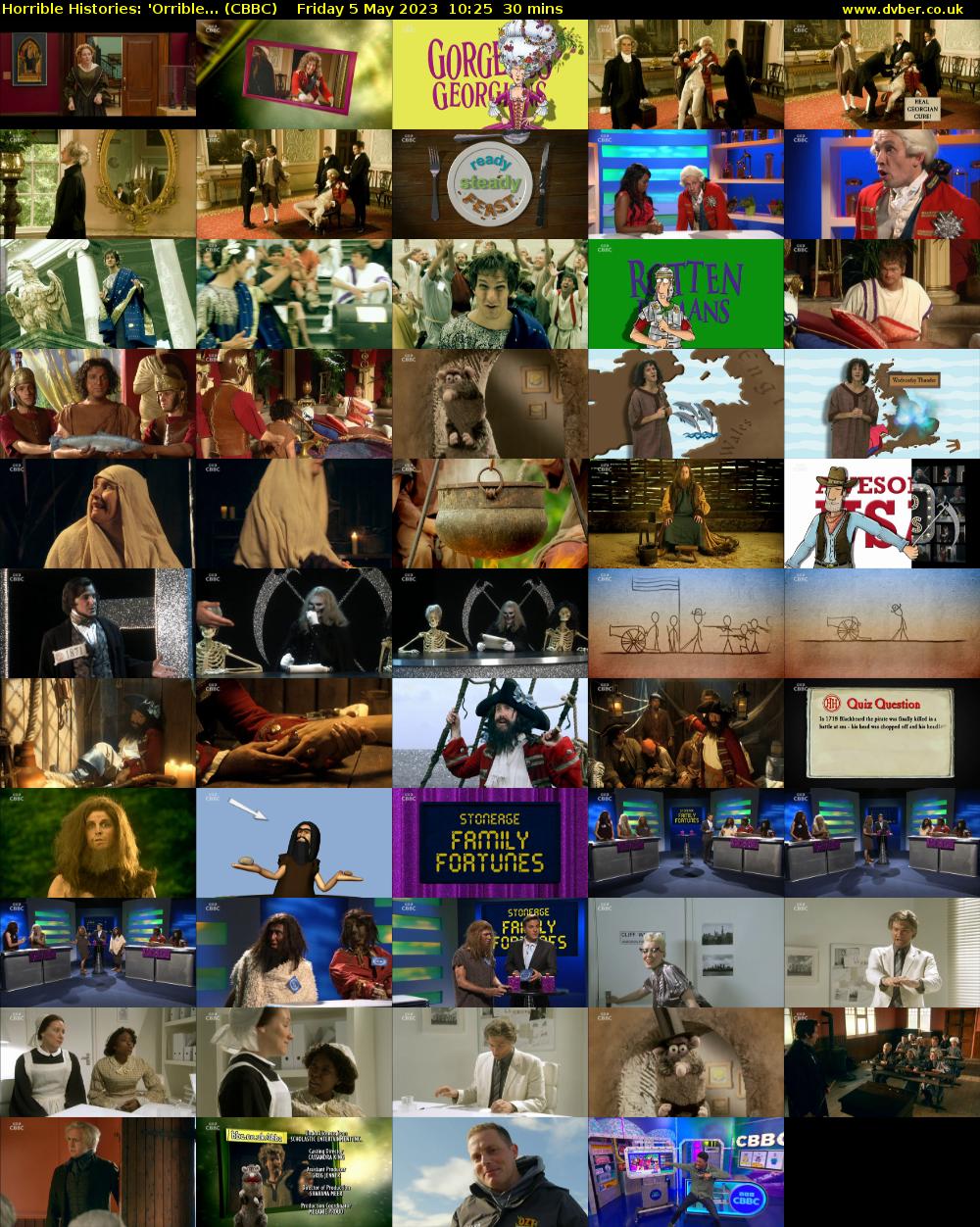 Horrible Histories: 'Orrible... (CBBC) Friday 5 May 2023 10:25 - 10:55