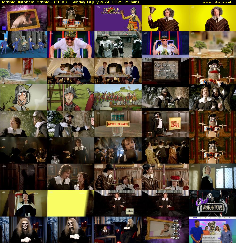 Horrible Histories: 'Orrible... (CBBC) Sunday 14 July 2024 13:25 - 13:50