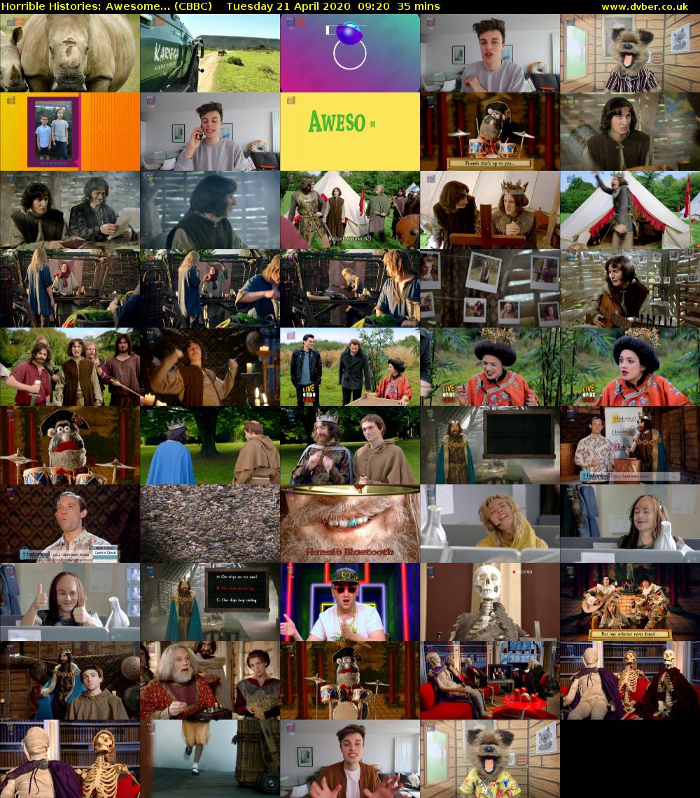 Horrible Histories: Awesome... (CBBC) Tuesday 21 April 2020 09:20 - 09:55