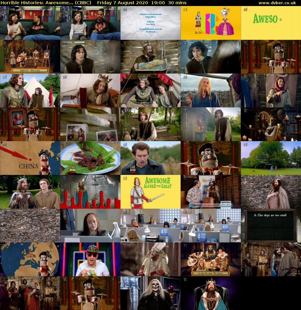Horrible Histories: Awesome... (CBBC) Friday 7 August 2020 19:00 - 19:30