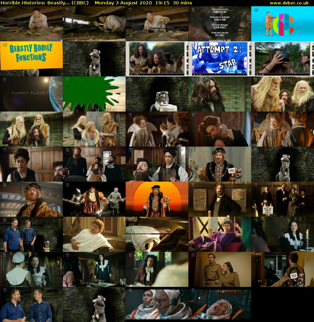 Horrible Histories: Beastly... (CBBC) Monday 3 August 2020 19:15 - 19:45