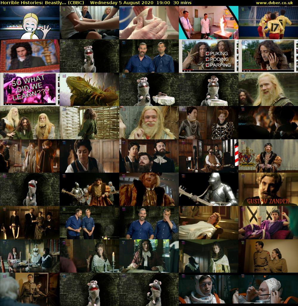 Horrible Histories: Beastly... (CBBC) Wednesday 5 August 2020 19:00 - 19:30
