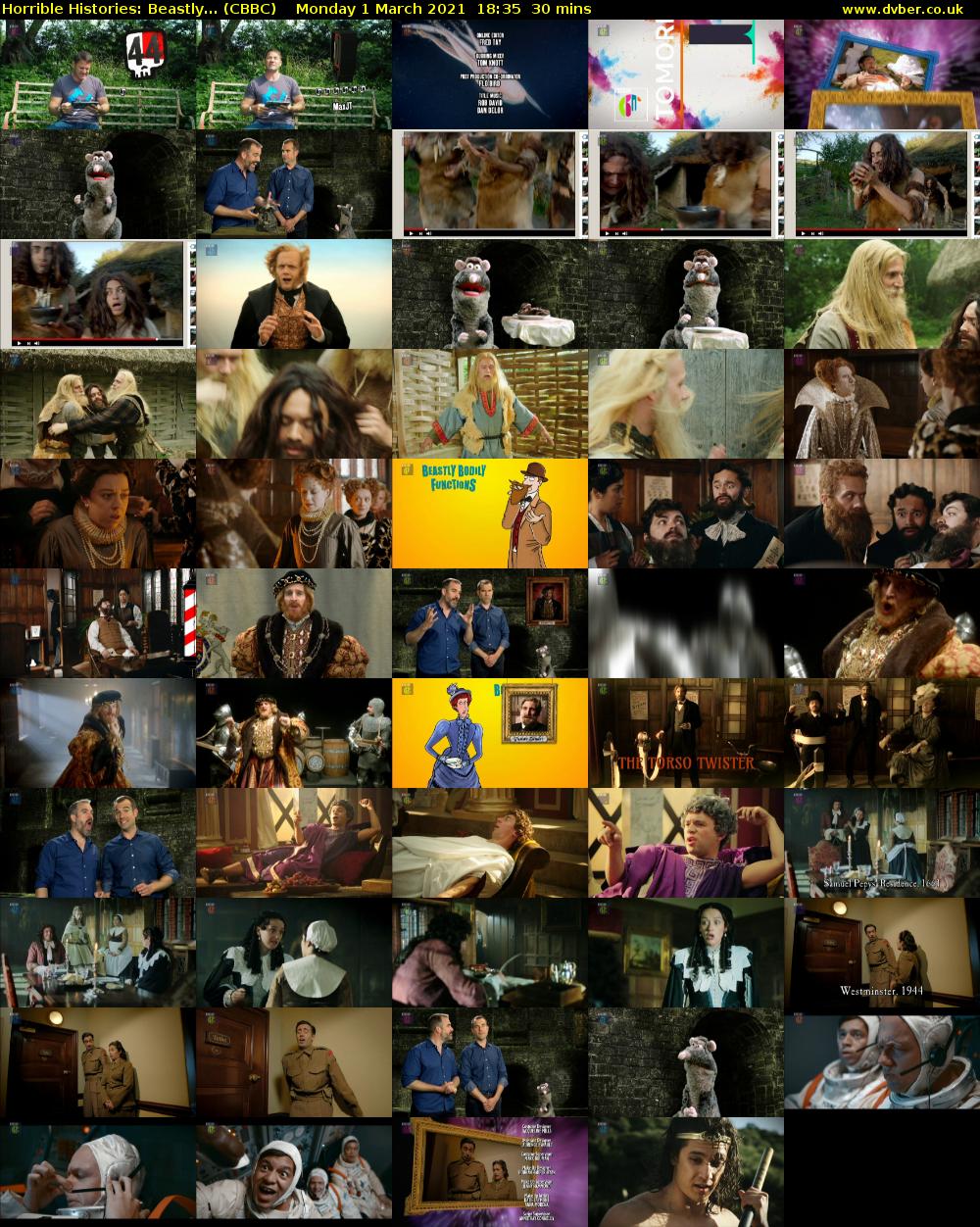 Horrible Histories: Beastly... (CBBC) Monday 1 March 2021 18:35 - 19:05