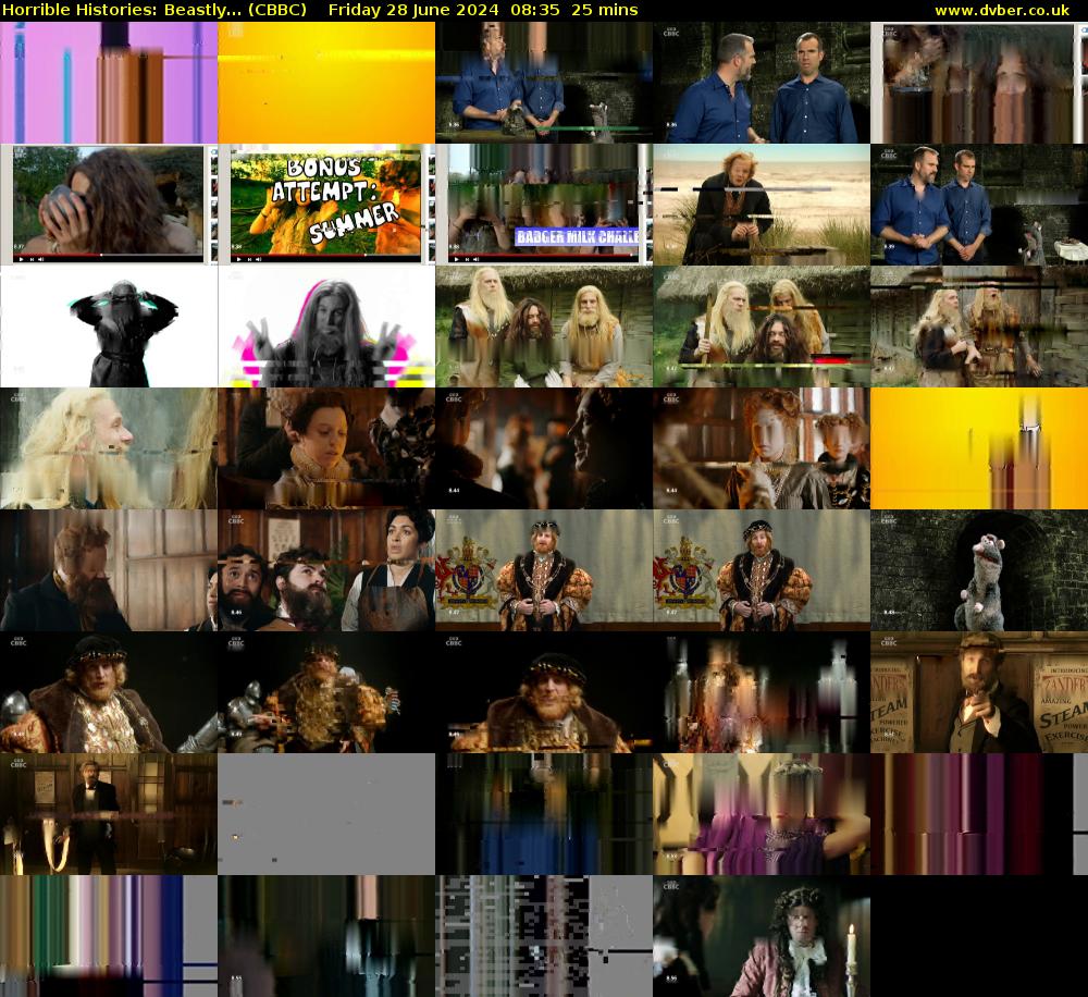 Horrible Histories: Beastly... (CBBC) Friday 28 June 2024 08:35 - 09:00