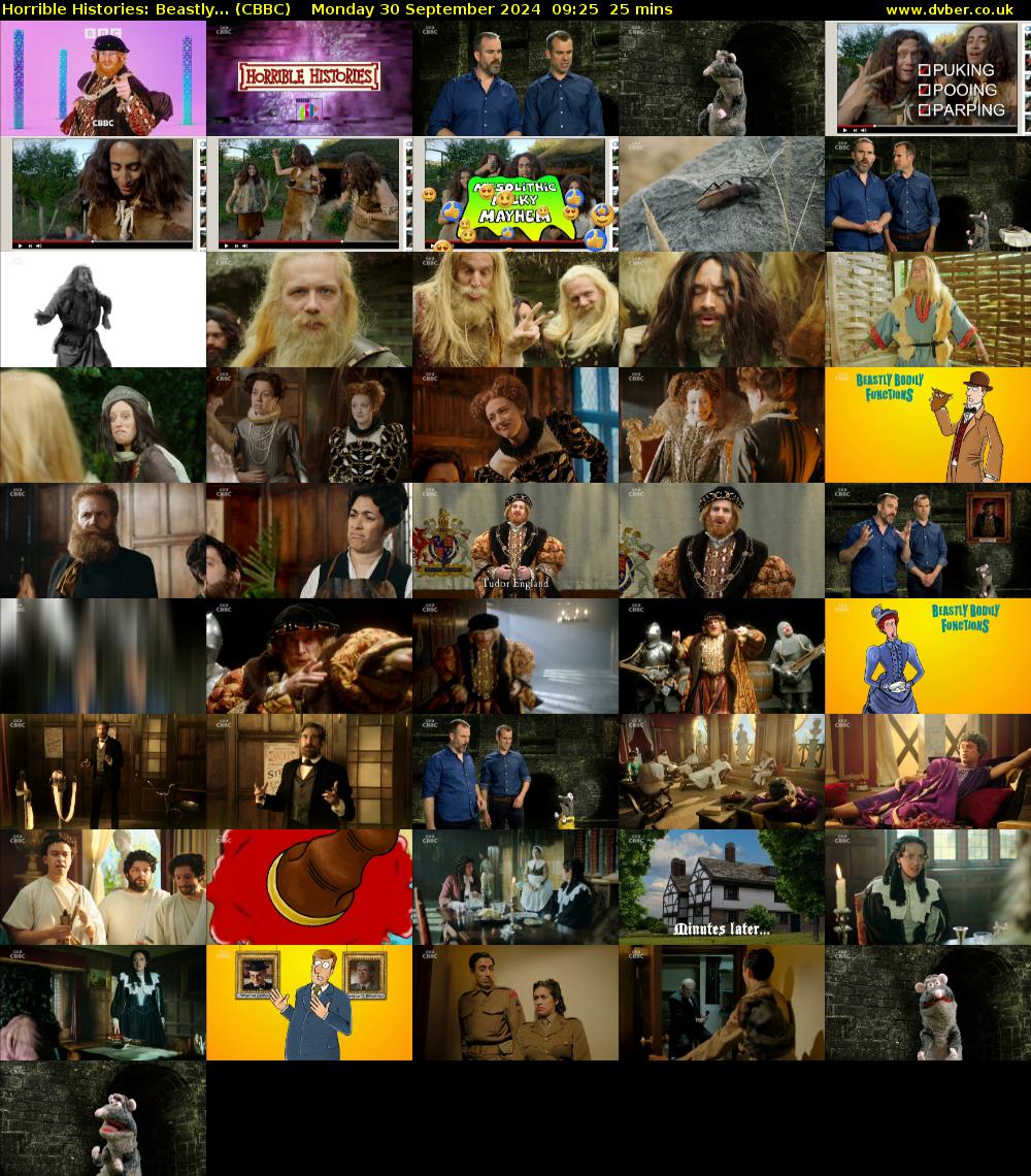 Horrible Histories: Beastly... (CBBC) Monday 30 September 2024 09:25 - 09:50