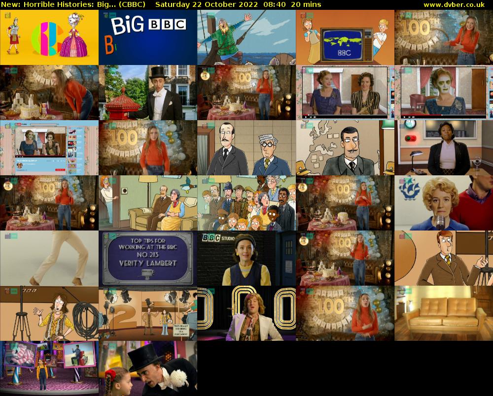 Horrible Histories: Big... (CBBC) Saturday 22 October 2022 08:40 - 09:00