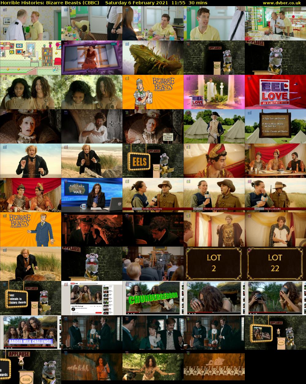 Horrible Histories: Bizarre Beasts (CBBC) Saturday 6 February 2021 11:55 - 12:25