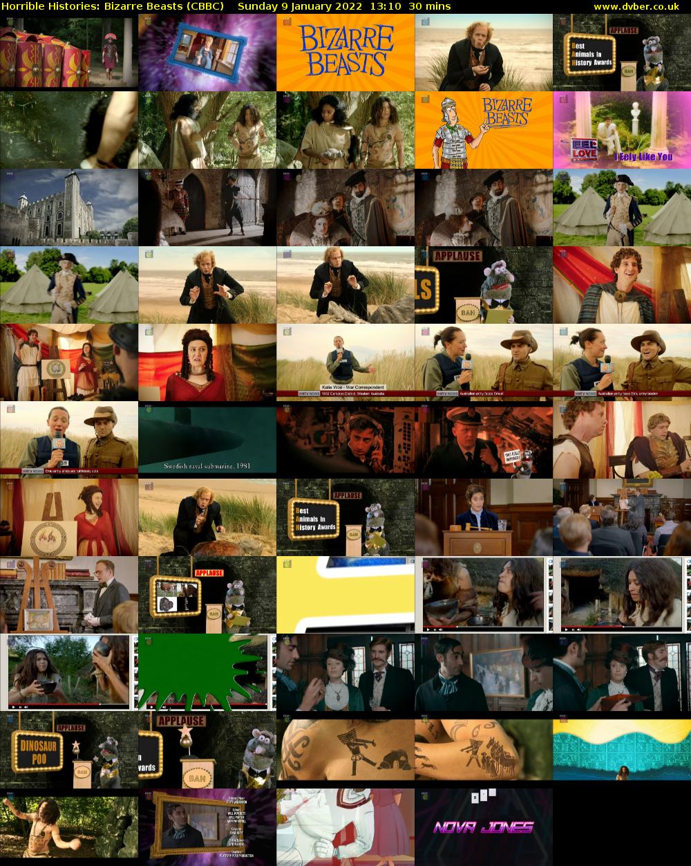 Horrible Histories: Bizarre Beasts (CBBC) Sunday 9 January 2022 13:10 - 13:40
