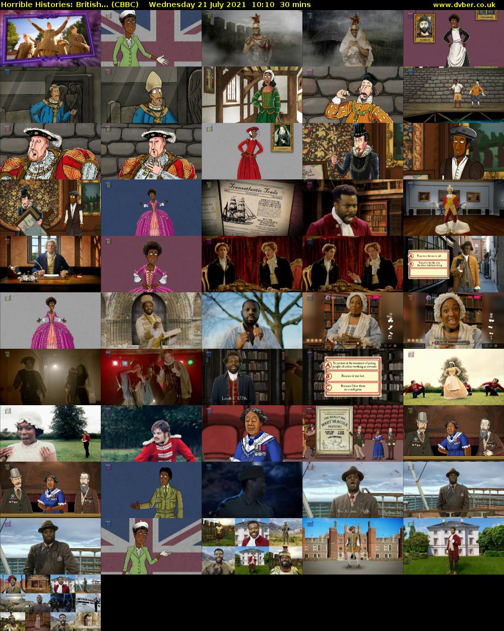 Horrible Histories: British... (CBBC) Wednesday 21 July 2021 10:10 - 10:40