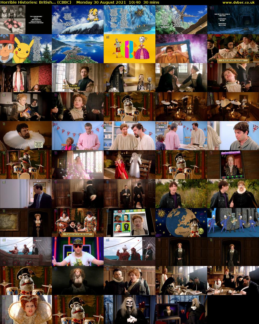 Horrible Histories: British... (CBBC) Monday 30 August 2021 10:40 - 11:10