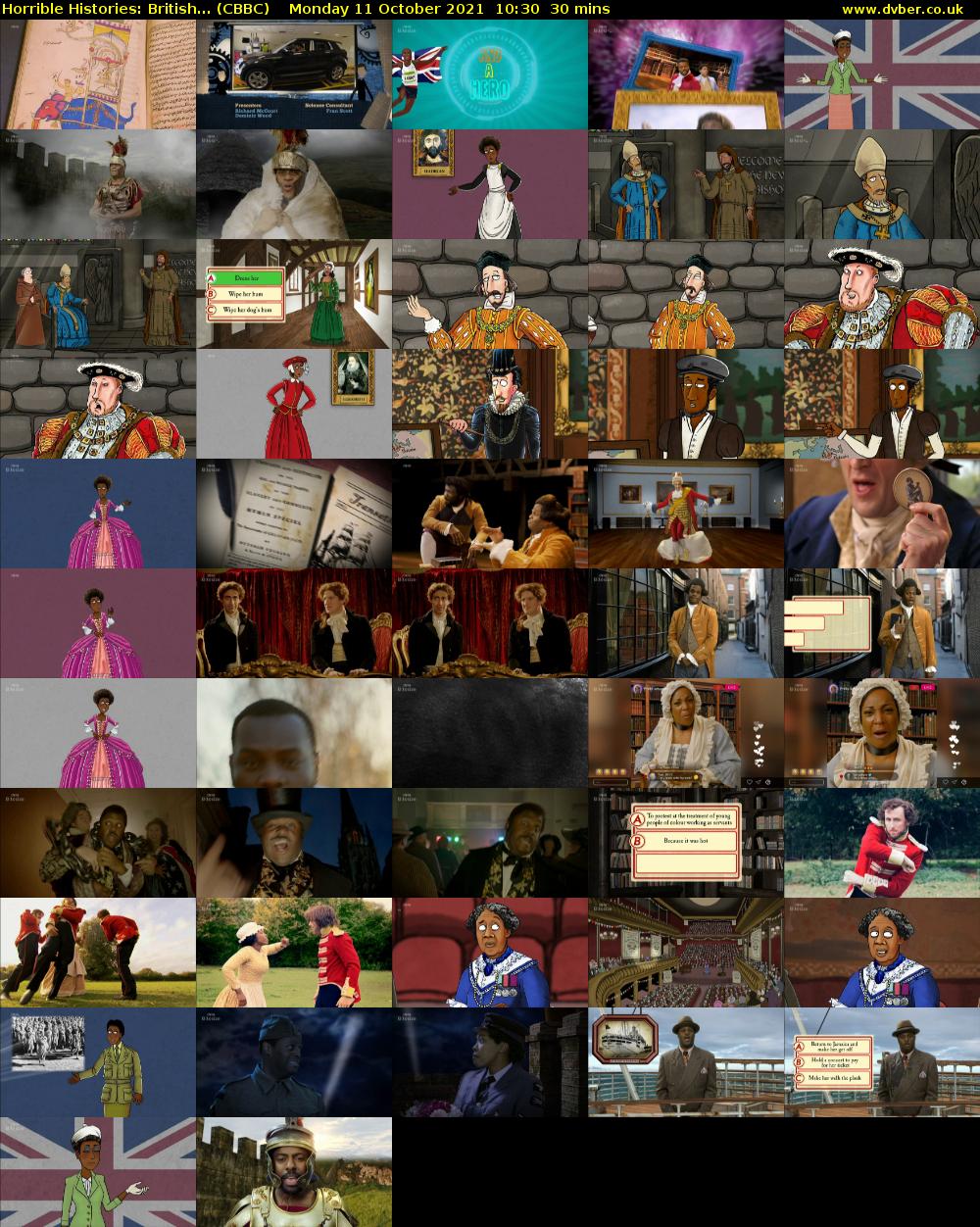 Horrible Histories: British... (CBBC) Monday 11 October 2021 10:30 - 11:00