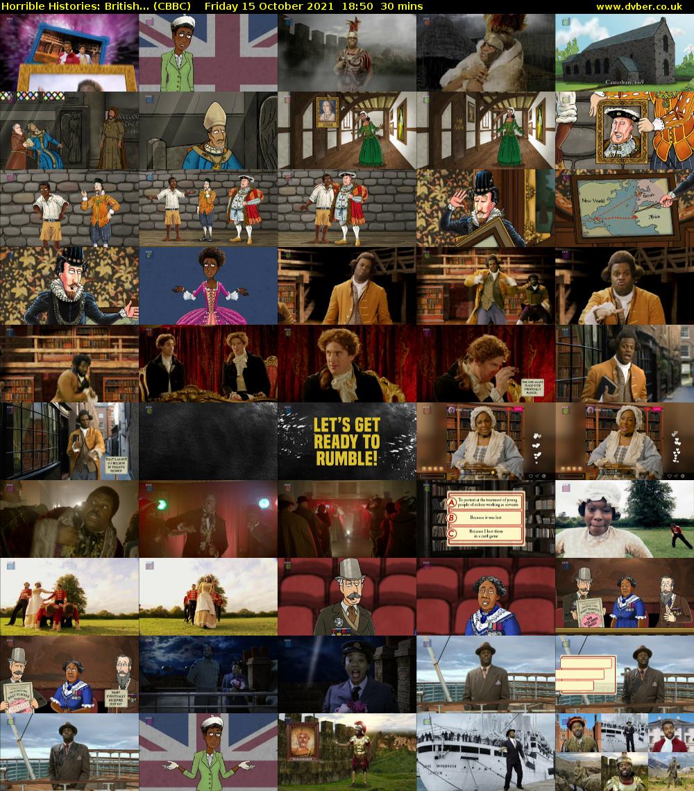 Horrible Histories: British... (CBBC) Friday 15 October 2021 18:50 - 19:20