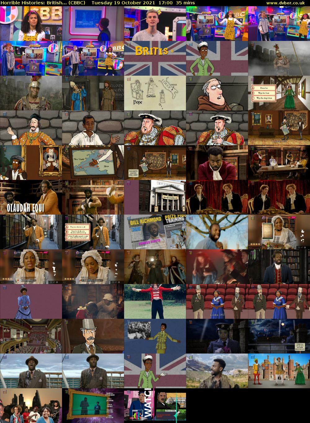 Horrible Histories: British... (CBBC) Tuesday 19 October 2021 17:00 - 17:35
