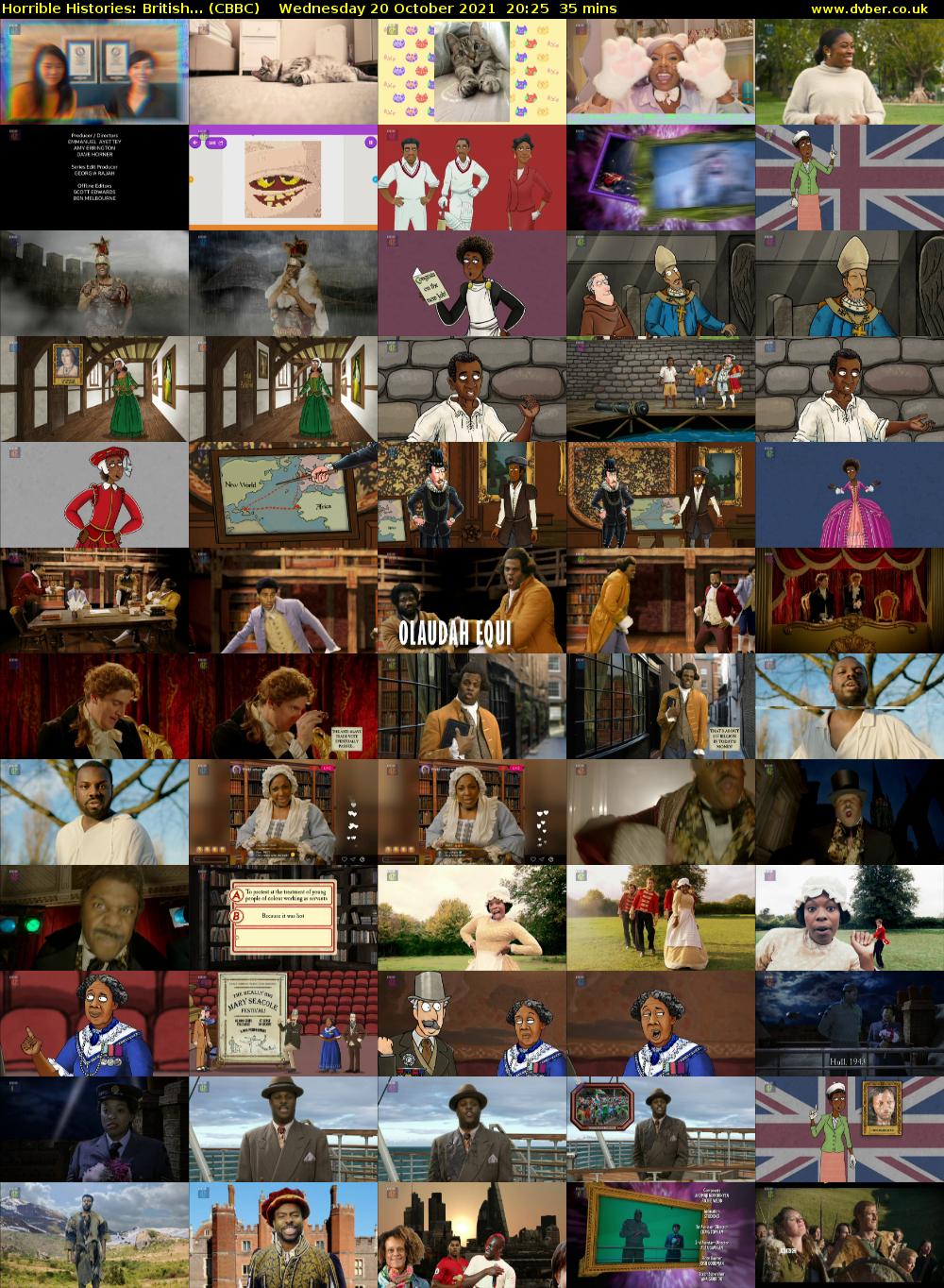 Horrible Histories: British... (CBBC) Wednesday 20 October 2021 20:25 - 21:00